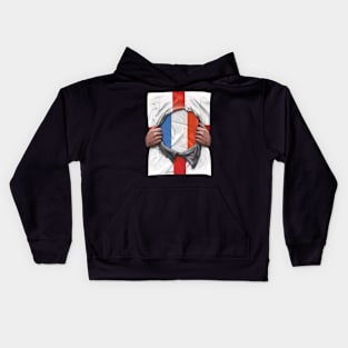 France Flag English Flag Ripped - Gift for French From France Kids Hoodie